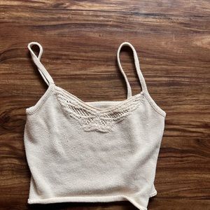 VRG GRL tan woven tank top small
